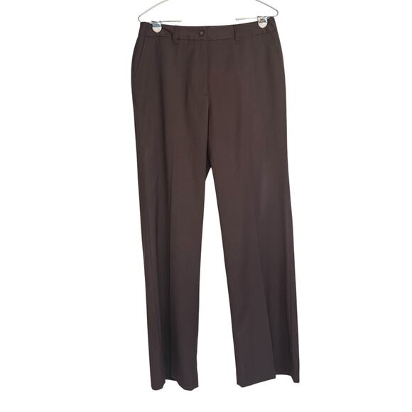 Oscar De La Renta High-Rise Wide-Leg Trouser Pant Brown Size 10 - Picture 1 of 8